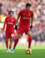 Luis Diaz in action for Liverpool against Cardiff City.